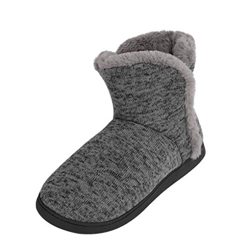 Hausschuhe Damen Herren Plüsch Warme Bequeme Stiefel Schuhe Winter Hüttenschuhe Homeboots Frauen Kuschel Hausschuhe, rutschfest Feste Sohle Winterhausschuhe für Indoor Outdoor von FakeFace