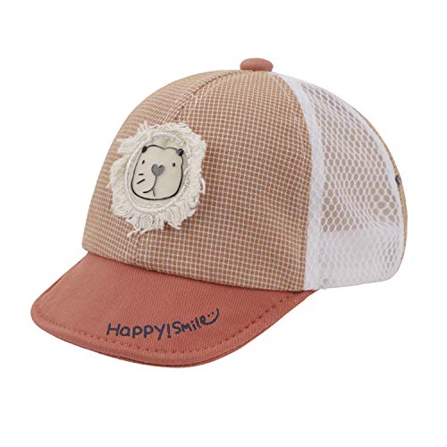 Kinder Baby Baseball Cap Kappe Baseballmütze Jungen Mädchen Cartoon Netzkappe Verstellbare Schirmmütze Sonnenschutz Hut Sommer Kopfbedeckung für Kopfumfang 42-46cm (Löwe-Orange) von FakeFace