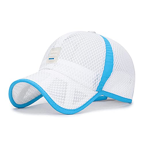 Kinder Basecap Schirmmütze Schnelltrocknend Mesh Kappe Baseball Cap Sonnenhut Junge Mädchen Basketball Sportkappe Einstellbar Baseballmütze Bestickte Sommerhut (Weiß(Full mesh)) von FakeFace