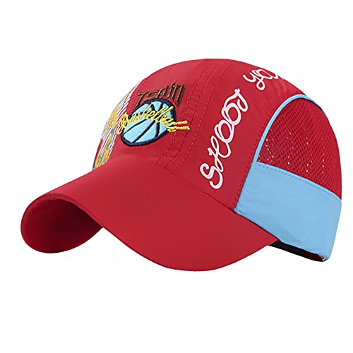 Kinder Basecap Schirmmütze Schnelltrocknend Mesh Kappe Baseball Cap Sonnenhut Junge Mädchen Basketball Sportkappe Einstellbar Baseballmütze Bestickte Sommerhut von FakeFace