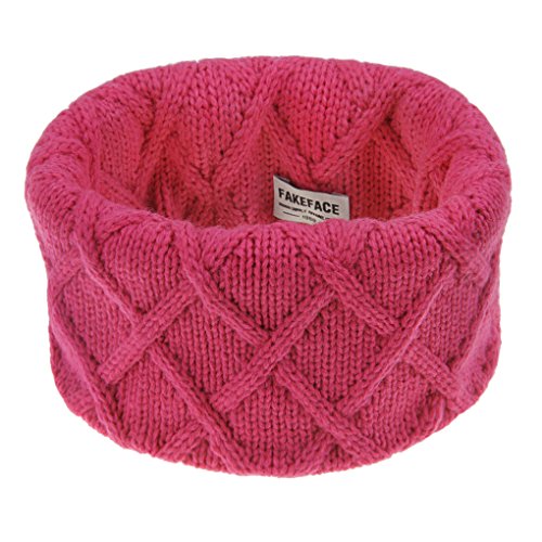 Kinder Schlauchschal Tuch Loopschal Loop gestrickt Rundschal Halstücher Winter Schal für 2-10 Jahre Baby Mädchen Jungen, Rosa, Einheitsgröße von FakeFace