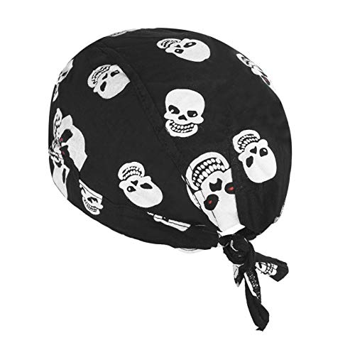 Kopftuch für Damen Herren Bandana Cap Hut Sport Kopfbedeckung Piratenmütze Hip Hop Cap Stirnband aus atmungsaktive Baumwolle(Schwarz) von FakeFace