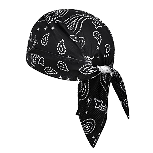 Kopftuch für Herren Damen Bandana Cap Hut Sport Kopfbedeckung Piratenmütze Hip Hop Cap Stirnband Bikertuch Atmungsaktive Fahrradmütze Radsport Motorrad Mütze Hat Helmmütze von FakeFace