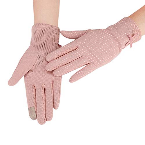 Sommer Frauen Handschuhe Spitze UV-Schutz Touch-Screen Driving-Handschuhe Hochzeit Braut Handschuhe Opera Fest Party Damen Lace Handschuhe Kostüm Accessoires Rutschfeste Handschuhe für Autofahren von FakeFace