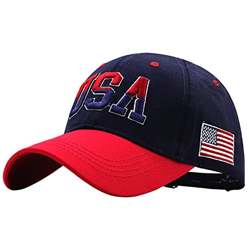 Unisex Baseball Kappe Basecap Vintage Stickerei USA Baseball Hut Freizeit Cap Baseballmütze Hat Mützen Caps Kappe Sonnenhut Sportkappe für Damen Herren;DUNKELBALU von FakeFace