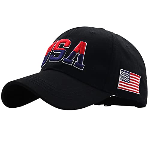 Unisex Baseball Kappe Basecap Vintage Stickerei USA Baseball Hut Freizeit Cap Baseballmütze Hat Mützen Caps Kappe Sonnenhut Sportkappe für Damen Herren;SCHWARZ von FakeFace