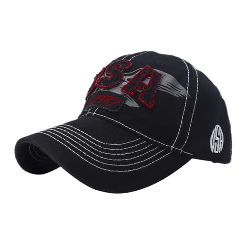 Unisex Baseball Kappe Weich Basecap Vintage Stickerei USA Baseball Hut Freizeit Cap Baseballmütze Hat Mützen Caps Kappe Sonnenhut Sportkappe für Damen Herren;DUNKELBALU von FakeFace