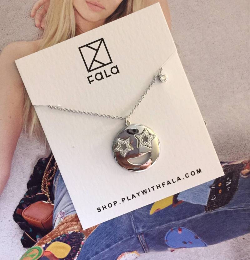 stern Halskette Silber Emoji Geschenk Für Mädchen Charm Wunsch Lustiges Bestfriend Süße von FalaJewelry