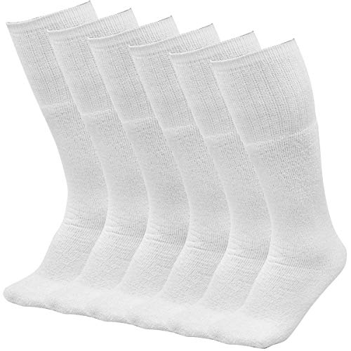 6 Pairs Men's Athletic Sport Tube Socks 10-15 Over the Calf - Big & Tall von Falari