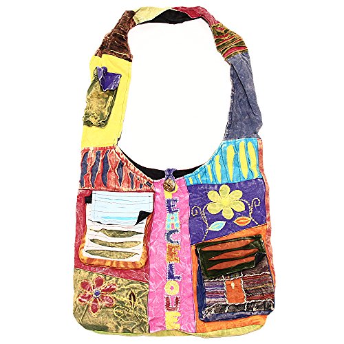 Bohemian Hippie Crossbody Shoulder Bag Sling Cotton Handmade Variety Patterns von Falari