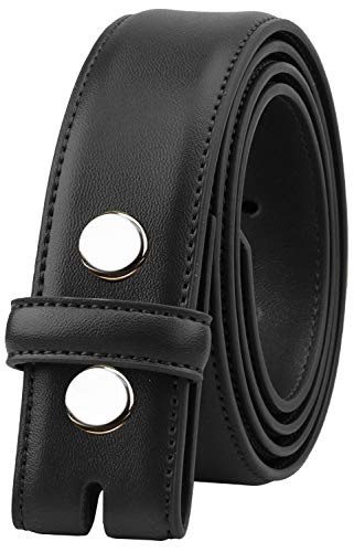 Falari Ersatz-Gürtel aus echtem Leder, ohne Schnalle, 33 mm, passend für 35 mm Schnalle., schwarz, XL (Taille 40/42) von Falari