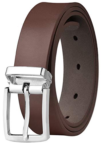 Falari Kids Leather Belts for Boys All Occasion 1" Trim to Fit - One Piece Leather Cutting 5002-Dark Brown von Falari