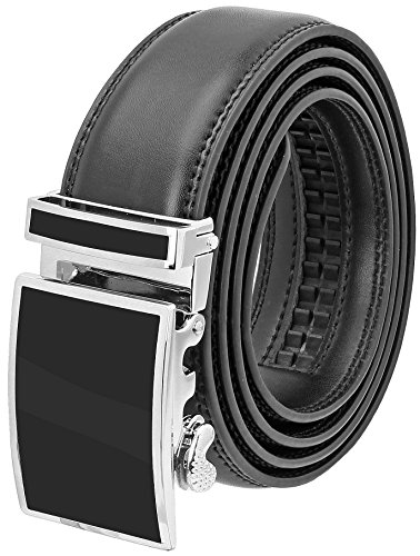 Falari Leder-Kleidergürtel Ratschengürtel mit automatischer Schnalle verstellbar Größe 8001 - Silber - Passen Von 71 Nach 91 cm Falari Leder-Kleidergürtel Ratschengürtel mit automatischer Schnalle verstellbar Größe 8001 - Silber - Passen Von 71 Nach 91 cm von Falari