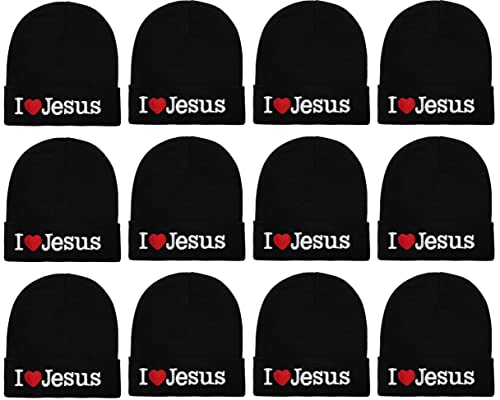 Großhandel 12er-Pack Baseball Cap Beanie Hat USA Designed und I Love Jesus Cap, I Love Jesus (schwarze Beanie), Einheitsgröße von Falari