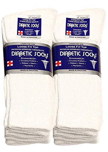 Physicians Approved Diabetic Socks Crew Unisex 3, 6 or 12-Pack von Falari