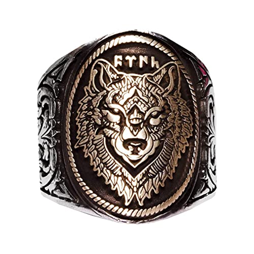 Falcon Jewelry Herren-Ring aus massivem 925er-Sterlingsilber, Wolf-Design, Wildtier-Design, kostenloser Expressversand, Edelstein, Kein Edelstein Falcon Jewelry Herren-Ring aus massivem 925er-Sterlingsilber, Wolf-Design, Wildtier-Design, kostenloser Expressversand, Edelstein, Kein Edelstein von Falcon Jewelry