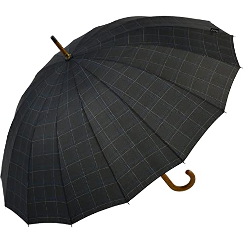 Falcone® 16-teiliger Regenschirm Holzstock sturmfest mit Holzgriff - Square von Falcone