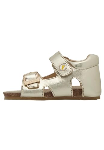 Falcotto BEA-Sandalen aus Metallic-Leder mit Schnalle und Klettverschluss, Gold 21 von Falcotto