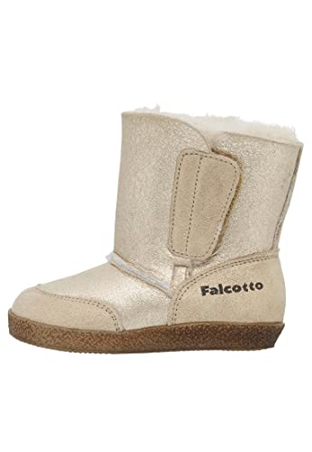 Falcotto Carl-Stiefel aus Veloursleder in Glitter-Optik mit Schaffellfutter, Gold 20 von Falcotto