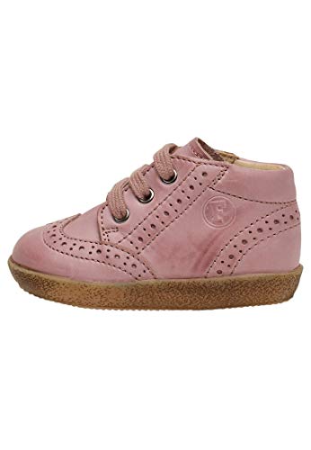 Falcotto Cupido-Schnürschuhe aus gebürstetem Nappaleder mit Brogue-Muster Rosa 22 von Falcotto