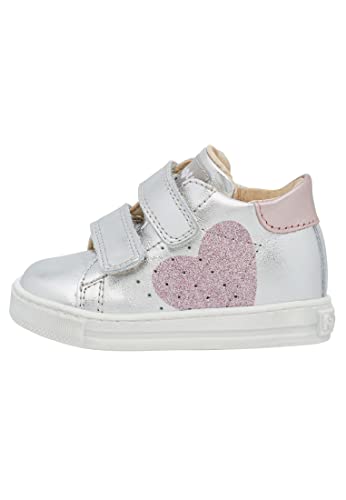 Falcotto Heart VL-Sneaker aus Kalbsleder mit Glitzer-Herz-Silber Silber 18 von Falcotto