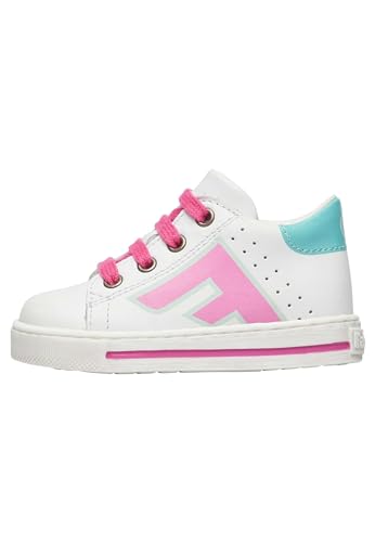 Falcotto Jungen Mädchen Solsal 2 Zip Krippenschuh, White Fuchsia, 18 EU von Falcotto