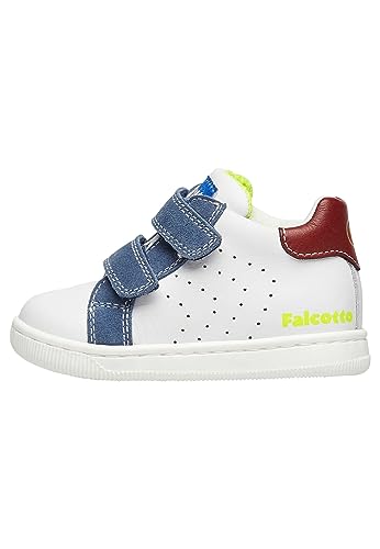 Falcotto KINER VL-Sneakers aus Leder und Veloursleder-Weiß, Weiß-Blau 25 von Falcotto