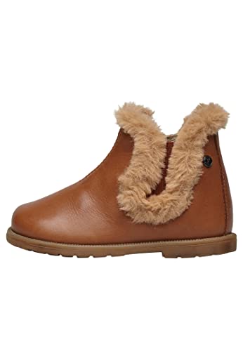 Falcotto WINTER WOOD FUR-Stiefeletten aus Leder mit Pelzbesatz, Cognac 26 von Falcotto