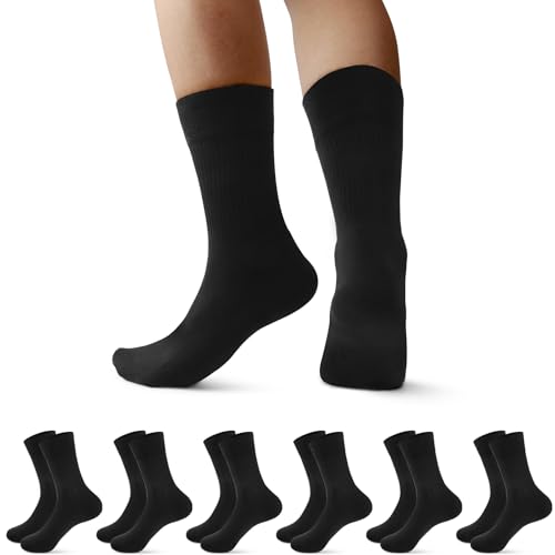 Falechay 6 Paar Socken Herren Damen Sportsocken Gepolstert Tennissocken Frottee Herrensocken Atmungsaktive Laufsocken Schwarz 47-50 von Falechay