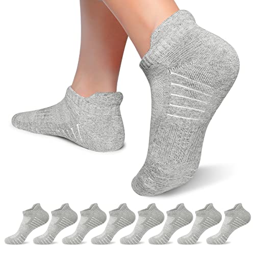 Falechay 8 Paar Sneaker Socken Damen 35-38 Herren Socken 43-46 Kurzesocken Sportsocken Atmungsaktive,Hellgrau 35-38 von Falechay