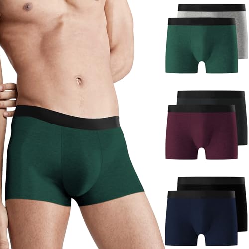 Falechay Boxershorts Herren Unterhosen Männer Baumwolle 6er Pack Retroshorts für Herren Ohne Kratzenden Zettel UnterwäSche Boxer Sportunterhosen für Herren Mehrfarbig XXL von Falechay