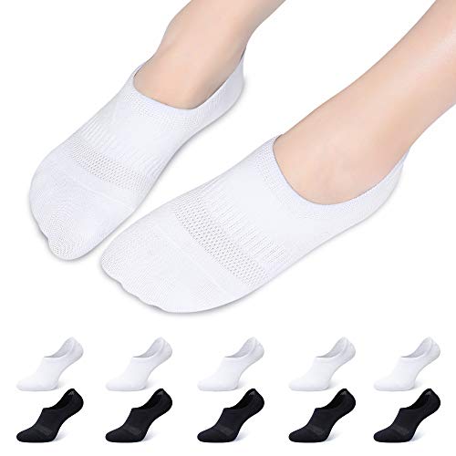 Falechay Sneaker Socken Damen 39-42 Füsslinge Baumwolle Ballerina Unsichtbare Socken Unisex Schwarz Weiß 39-42 von Falechay