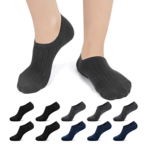 Falechay Sneaker Socken Damen 39-42 Füßlinge Herren 10 Paar Unsichtbare Füsslinge Kurze No Show Socken C-Schwarz-Dunkelgrau-Marineblau von Falechay