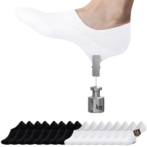 Falechay Sneaker Socken Damen Füsslinge Herren Sneakersocken 16 Paar Unsichtbare Ballarinas Socken Frauen schwarz weiß 39-42 von Falechay