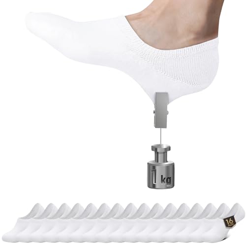 Falechay Sneaker Socken Damen Herren Füßlinge Footies 16 Paar Kurze Großes Silikonpad Verhindert Verrutschen Unsichtbare weiß 35-38 von Falechay