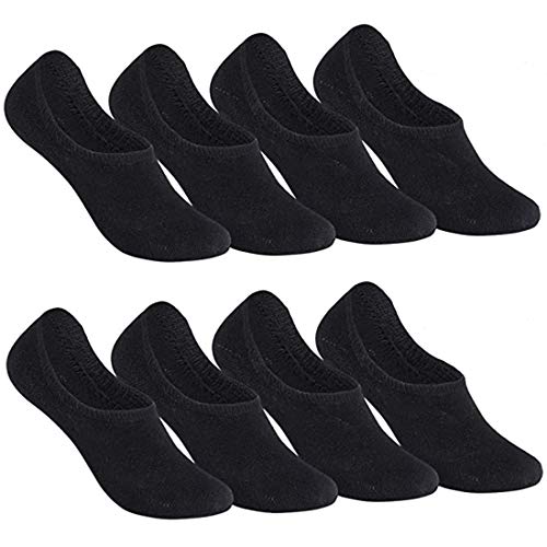 Falechay Sneaker Socken Damen Füßlinge Herren 8 Paar Unsichtbare Footies Sneakersocken mit gummi schwarz 35-38 von Falechay