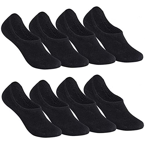 Falechay Sneaker Socken Damen Herren Füßlinge Footies 8 Paar Kurze Großes Silikonpad Verhindert Verrutschen Unsichtbare 8xschwarz 47-50 von Falechay