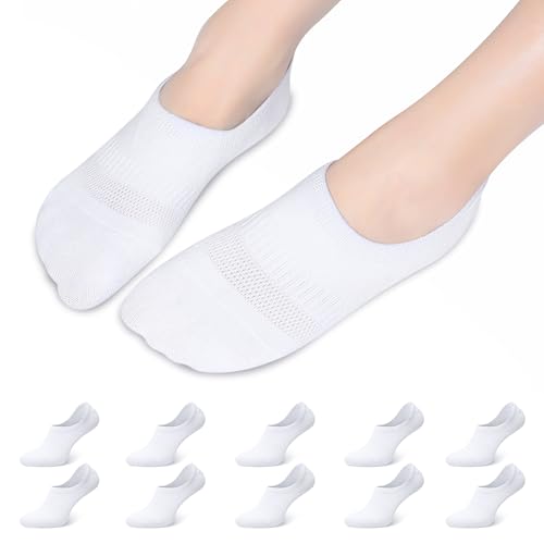Falechay Sneaker Socken Damen Herren Füsslinge No Show Ballerina Unsichtbare Socken Weiß Unisex 43-46 von Falechay