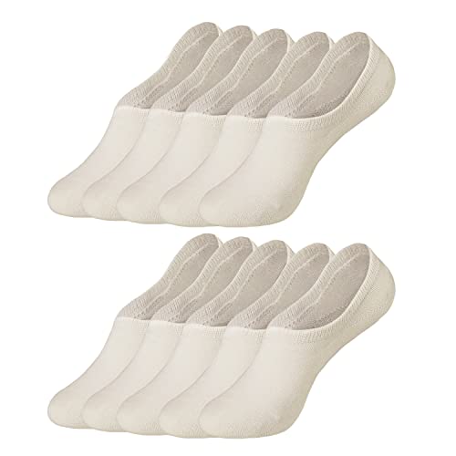 Falechay Sneaker Socken Damen Herren Füßlinge Unsichtbare 10 Paar Beige 35-38 von Falechay