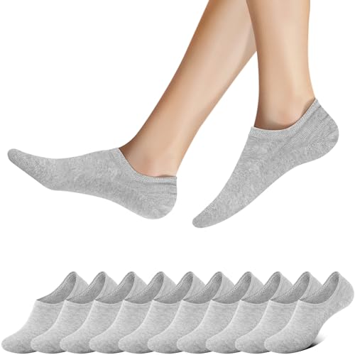 Falechay Sneaker Socken Damen Herren Füßlinge Unsichtbare 10 Paar Grau 35-38 von Falechay