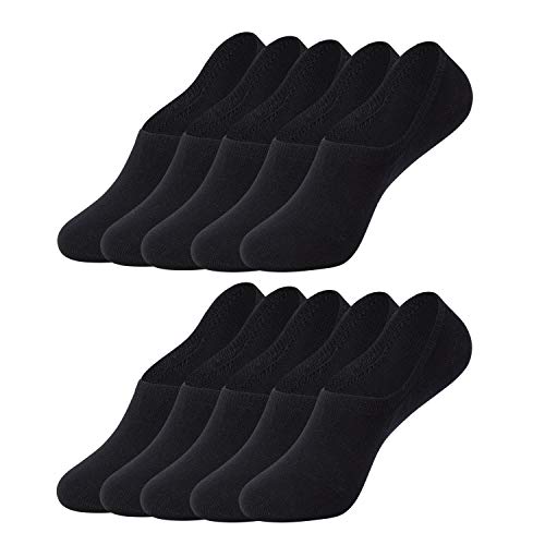 Falechay Sneaker Socken Damen Herren Füßlinge Unsichtbare 10 Paar Schwarz 35-38 von Falechay