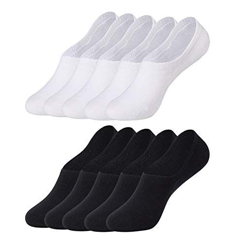 Falechay Sneaker Socken Damen Herren Füßlinge Unsichtbare 10 Paar Schwarz, Weiß 47-50 von Falechay