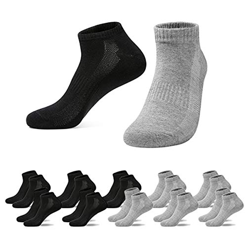 Falechay Sneaker Socken Herren Damen Sportsocken 10Paar Halbsocken, 5*schwarz/5*grau, 43-46 von Falechay