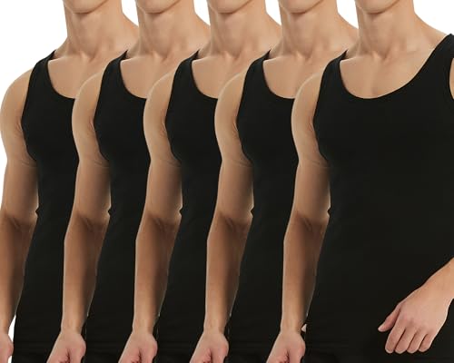 Falechay Unterhemd Herren Tank Top 5er Pack Baumwolle Feinripp ärmellos Muskelshirtst Männer Schwarz L Falechay Unterhemd Herren Tank Top 5er Pack Baumwolle Feinripp ärmellos Muskelshirtst Männer Schwarz L von Falechay