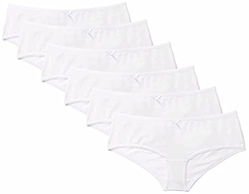 Falechay-Unterhosen-Damen-Baumwolle-Unterwäsche 6er Pack Slips Hipsters Spitze Panties Weiß XXL von Falechay