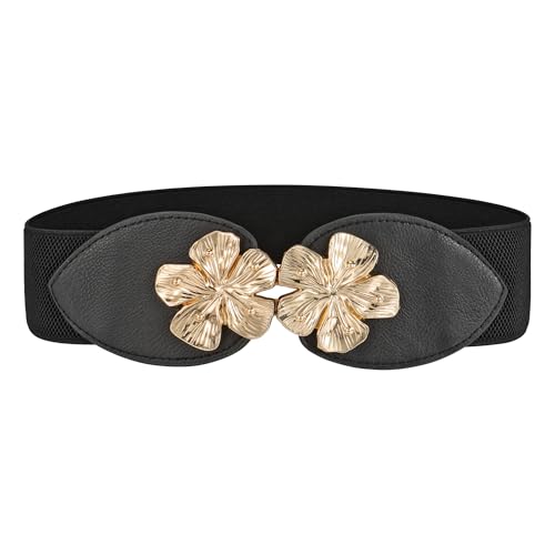 Faletony Damen Breiter Stretchgürtel Elastischer Taillengürtel Weit Stretchy Gürtel Dekorativer Gürtel Mode Damengürtel für Frauen Kleider Jeans Hosen von Faletony