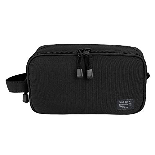 Faletony Kleiner wasserdichte Kulturbeutel Reise Kulturtasche Waschtasche für Herren und Damen, für Reise, Sport und Wandern, Schwarz/Grau/Blau (Schwarz) von Faletony