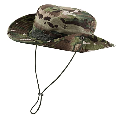 Faletony Outdoor Hut Buschhut Boonie Hat mit Kinnband Fischermütze Sonnenhut Sommerhut für Herren Damen von Faletony