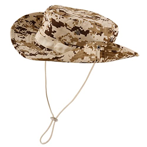 Faletony Outdoor Hut Buschhut Boonie Hat mit Kinnband Fischermütze Sonnenhut Sommerhut für Herren Damen von Faletony