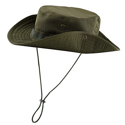 Faletony Outdoor Hut Buschhut Boonie Hat mit Kinnband Fischermütze Sonnenhut Sommerhut für Herren Damen von Faletony